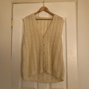 Creamy yellow oversized sweater vest